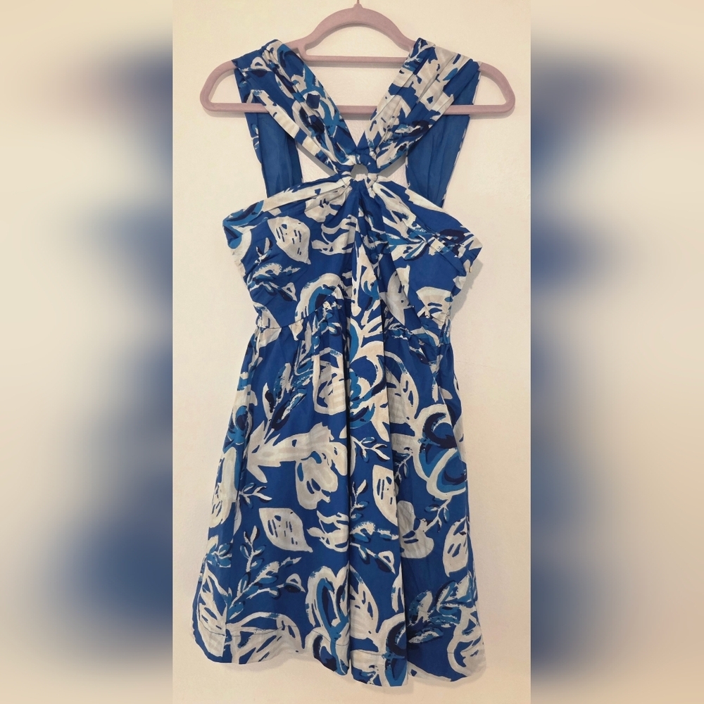 Cleobella Brylee Floral Mini Dress- In Royal Blue & White- Very Flattering!! - Picture 8 of 16
